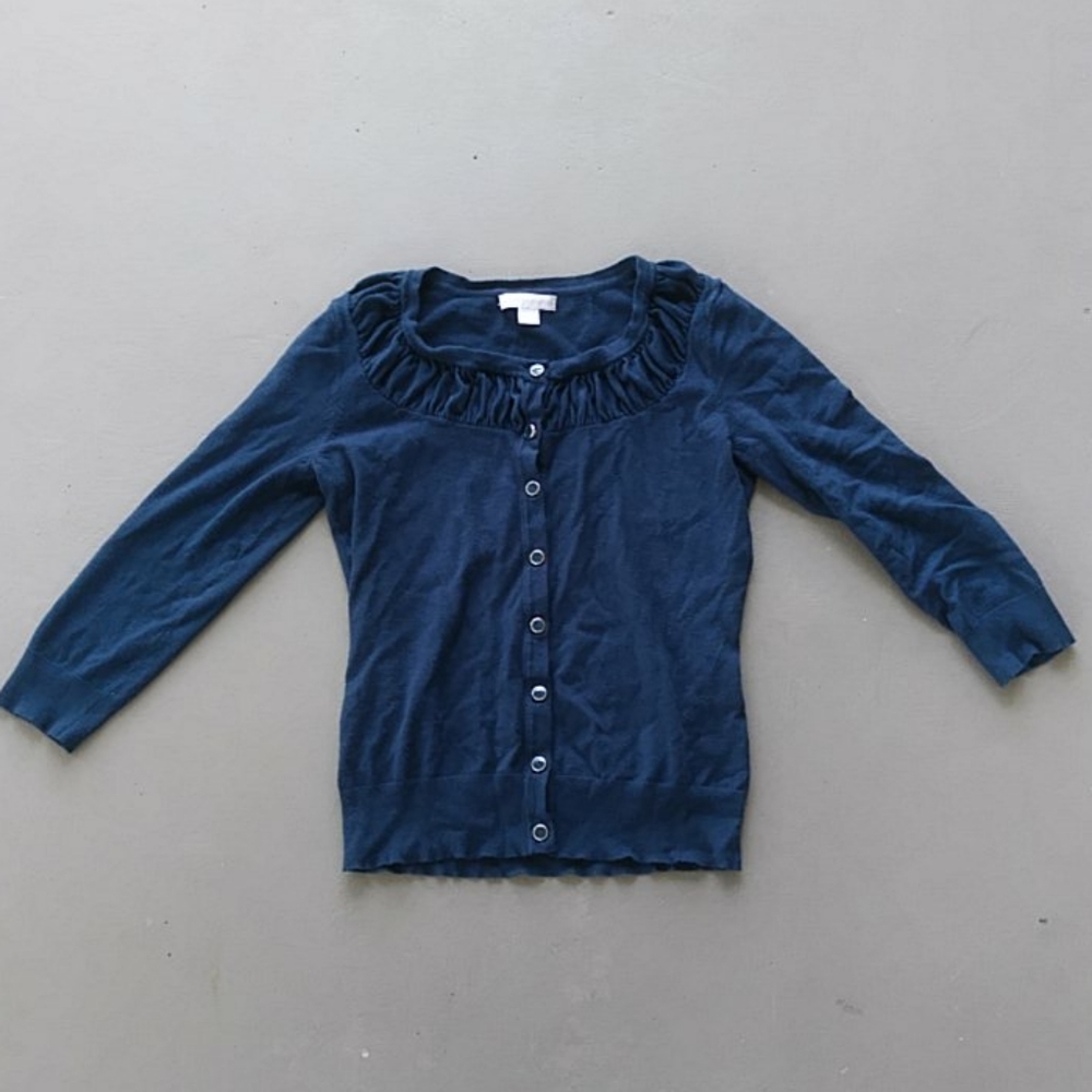 New York & Company Navy Blue Cardigan